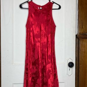 Red Silk Brocade Mini Dress